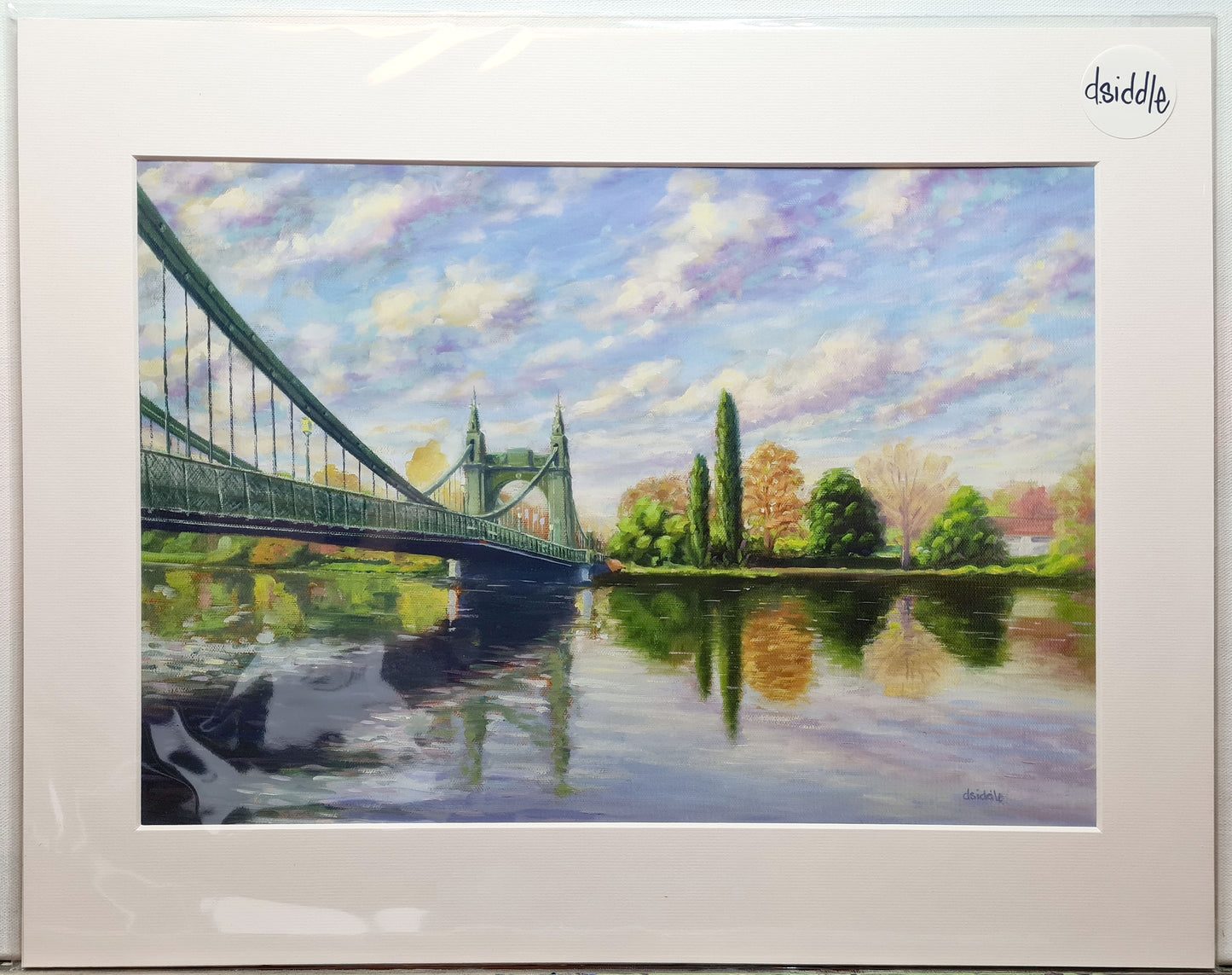 A3 Print - Hammersmith Bridge: Autumn morning