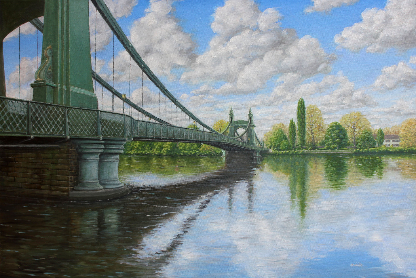 A3 Print - Hammersmith Bridge: Spring